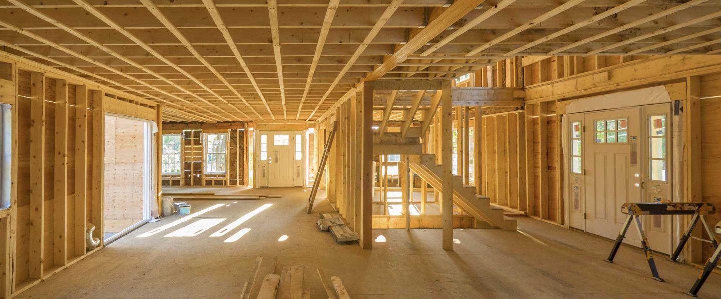 Interior framing of a home under construction